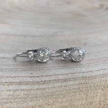 Load image into Gallery viewer, Vintage Style Double Drop Diamond Earrings